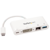 Startech USB-C Multiport Adapter for Laptops - Power Delivery - DVI - GbE - USB 3.0