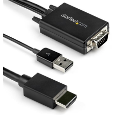 Startech VGA/D-Sub + USB HDMI Átalakító Fekete 2m VGA2HDMM2M kábel és adapter