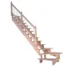 StarWood Treppen Lindos bükk lépcső bal fordulós 80 cm fa-rozsdamentes acél korlát fehér FSC®