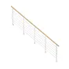 StarWood Treppen StarWood Kos fémkorlát kerek tölgyfa kapaszkodóval 375 cm fehér FSC®
