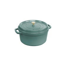 Staub Round Cast Iron Pot - 6.7 ltr, Eucalyptus edény