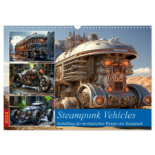  Steampunk Vehicles (Wandkalender 2024 DIN A3 quer), CALVENDO Monatskalender naptár, kalendárium