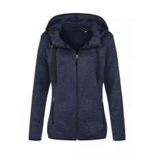 STEDMAN Női hosszú ujjú polár Stedman Knit Fleece Jacket Women M, Marina kék Melange női dzseki, kabát