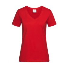 STEDMAN Női rövid ujjú póló Stedman Classic-T V-Neck Women M, Piros női póló