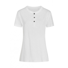 STEDMAN Női rövid ujjú póló Stedman Sharon Henley T-Shirt L, Fehér női póló