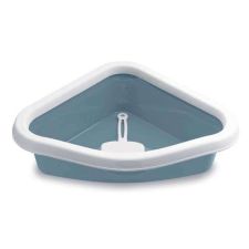 STEFANPLAST Sprint Corner 40x56x14cm sarok macska WC fehér/acélkék macskatoalett