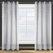 Stella dekor függöny felső részén pomponokkal Ezüst 140x250 cm lakástextília