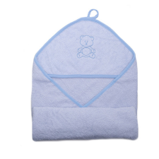  Stella fürdõlepedõ hímzett 80x80cm kék maci babatörülköző, kifogó