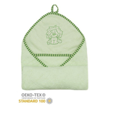 Stella fürdőlepedő hímzett 80x80 zöld oroszlán babatörülköző, kifogó