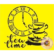  Stencil tea time dekorációs kellék