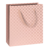  Stewo ajándéktasak (18x8x21 cm) púder, fényes geometriai mintás,