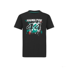 Stichd Mercedes Lewis Hamilton Gyerek Póló, LEWIS #44, Fekete, 2022 gyerek póló