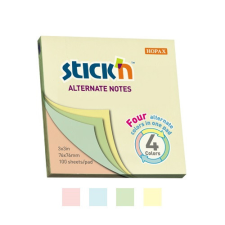 Stick'n Öntapadó jegyzettömb STICK'N 76x76mm pasztel mix 100 lap jegyzettömb