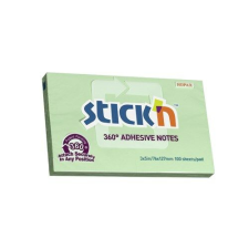 Stick'n Öntapadó jegyzettömb STICK`N 76x127mm 360°-ban tapadó zöld 100 lap post-it