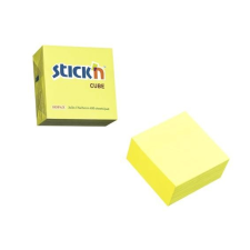 Stick'n Öntapadó jegyzettömb STICK`N 76x76mm neon sárga 400 lap jegyzettömb