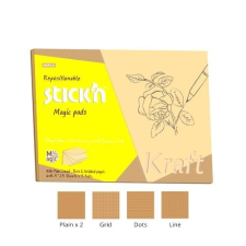 Stick'n Öntapadó jegyzettömb STICK`N Kraft notes 150x215mm mintás natúr barna 75 lap jegyzettömb