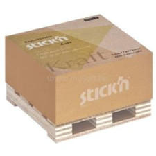 Stick'n Stick`N KraftCube 76x76mm 400lap barna öntapadó jegyzettömb (STICK_N_21816) jegyzettömb