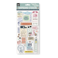 Stickers chipboard - Matricás vastag karton utazás matrica