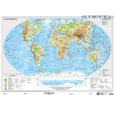 Stiefel A Föld domborzati és politikai térképe, 2 oldalas Föld domborzata és világ országai falitérkép térkép