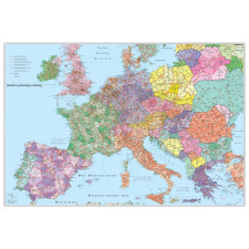 Stiefel Európa postai irányítószámos falitérkép fémléces Stiefel 1:3 700 000 140x100 cm fekvő formátum térkép