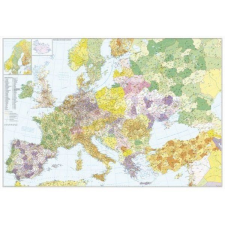 Stiefel Európa + Törökország postai irányítószámos fémléces fóliázott falitérkép Stiefel 140x100 cm térkép
