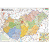  STIEFEL Falitérkép, 70x100 cm, fémléces, Magyarország járástérképe, STIEFEL
