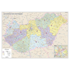 Stiefel Magyarország falitérkép, Magyarország postai irányítószámos térképe fóliás-fémléces 140x100 cm térkép