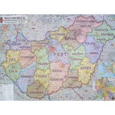 Stiefel Magyarország közigazgatása és közlekedése falitérkép, könyöklő Stiefel 70x50 cm térkép