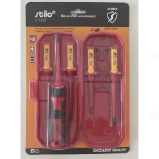 Stilo Csavarhúzó készlet 8db-os szigetelt, cserélhető betéttel, lapos és PZ fejekkel villanyszerelés