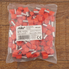 Stilo érvéghüvely iker 2*10/14 piros villanyszerelés