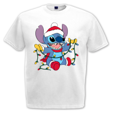  Stitch Karácsonyi Égők - Karácsonyi Férfi Póló