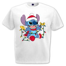  Stitch Karácsonyi Égők - Karácsonyi Férfi Póló