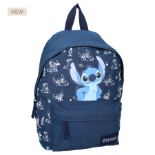 Stitch prémium iskolatáska farmer anyagból két rekeszes iskolatáska