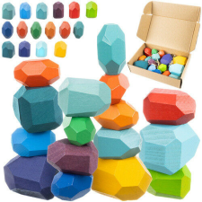  Stones/wooden blocks - 16 pcs Kruzzel 26323 barkácsolás, építés