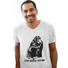  Stop animal testing - Férfi V Nyakú Póló férfi póló
