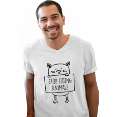  Stop eating animals - Férfi V Nyakú Póló