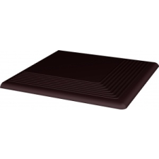  STOPNICA RYFLOWANA NAROŻNA GŁADKA BROWN  Natural Brown 30x30x1,1 csempe