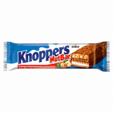 Storck Hungária Kft Knoppers NutBar tej- és nugátkrémmel, mogyoróval töltött és tejcsokoládéval bevont ostyaszelet 40 g csokoládé és édesség