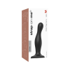 Strap-On-Me Curvy M - hullámos, talpas dildó (fekete)