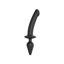 Strap-On-Me Swith Semi-Realistic XXL - 2in1 szilikon dildó (fekete) műpénisz, dildó