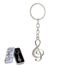 Strasszos violinkulcsos kulcstartó - fémdobozos kulcstartó