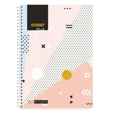 Street Spirálfüzet STREET Pad A/4 kockás 100 lapos színes mintás füzet