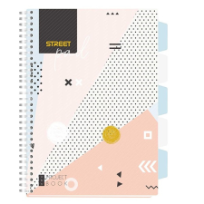 Street Spirálfüzet street pad regiszteres a/4 vonalas 100 lapos színes mintás 67153 füzet