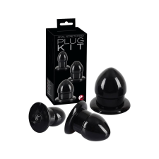 Stretching Plug Kit - anál dildó szett - 3db (fekete) anál