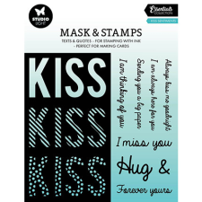 Studio Light Szilikonbélyegző és Stencil - Kiss sentiments - Set Stamp and Mask (1 csomag) bélyegző
