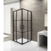 Stuxi Delhi Black X 90x90 cm szögletes két tolóajtós zuhanykabin 6 mm vízlepergető biztonsági üveggel, fekete keretes, 190 cm magas