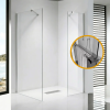 Stuxi Milano Easy Kombi Plus 1 Walk-in zuhanyfal, 110x90 cm, 8 mm vastag vízlepergető biztonsági üveggel, helytakarékos stabilizátorral, polccal