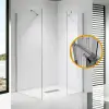 Stuxi Milano Easy Kombi Plus 1 Walk-in zuhanyfal, 80x120 cm, 8 mm vastag vízlepergető biztonsági üveggel, helytakarékos stabilizátorral, polccal