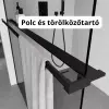  Stuxi Milano Gate Black Plus 1 falsíkra szerelhető, két oldalfalas walk-in zuhanyfal, 90x110 cm, 8 mm vastag vízlepergető biztonsági üveggel, helytakarékos sarokmerevítőkkel