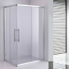 Stuxi Nizza 120x90 cm aszimmetrikus két tolóajtós zuhanykabin 6 mm vízlepergető biztonsági üveggel, króm elemekkel, 190 cm magas